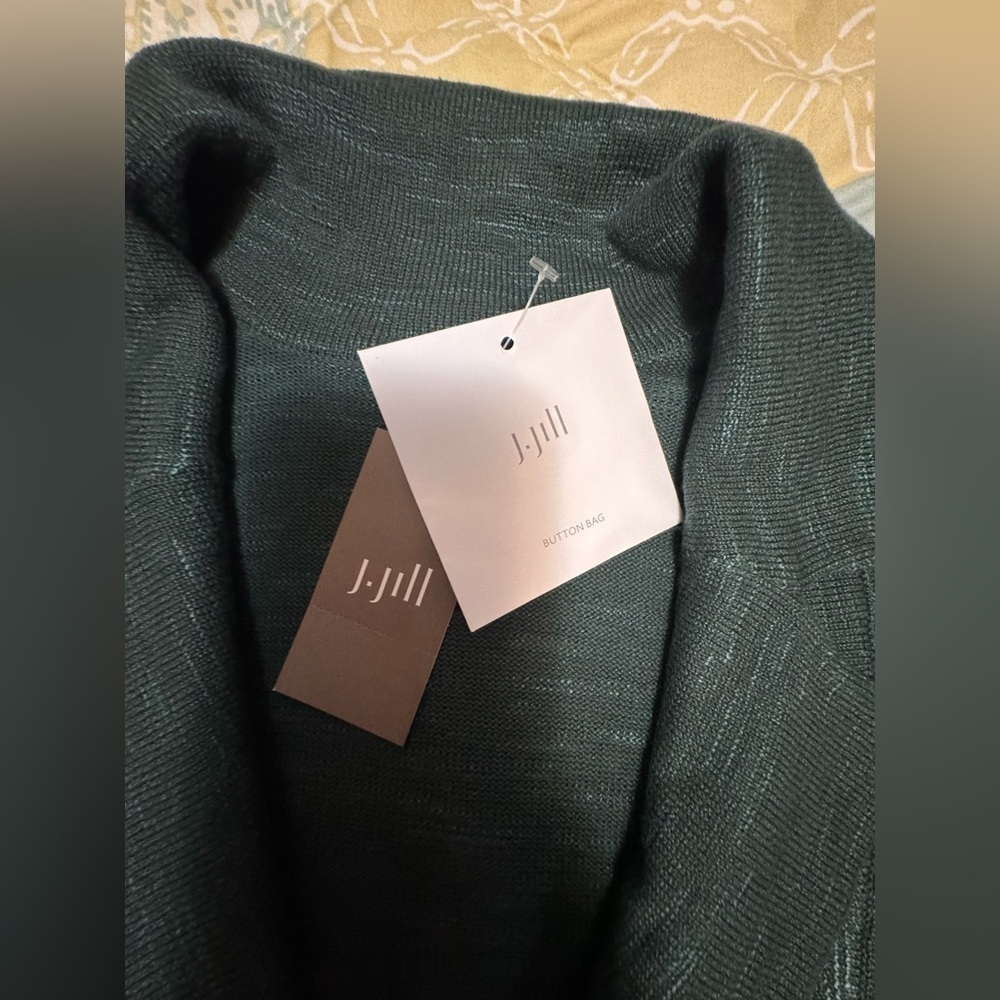 J.Jill Women L Green Textured Sweater-Jacket - Picture 13 of 16